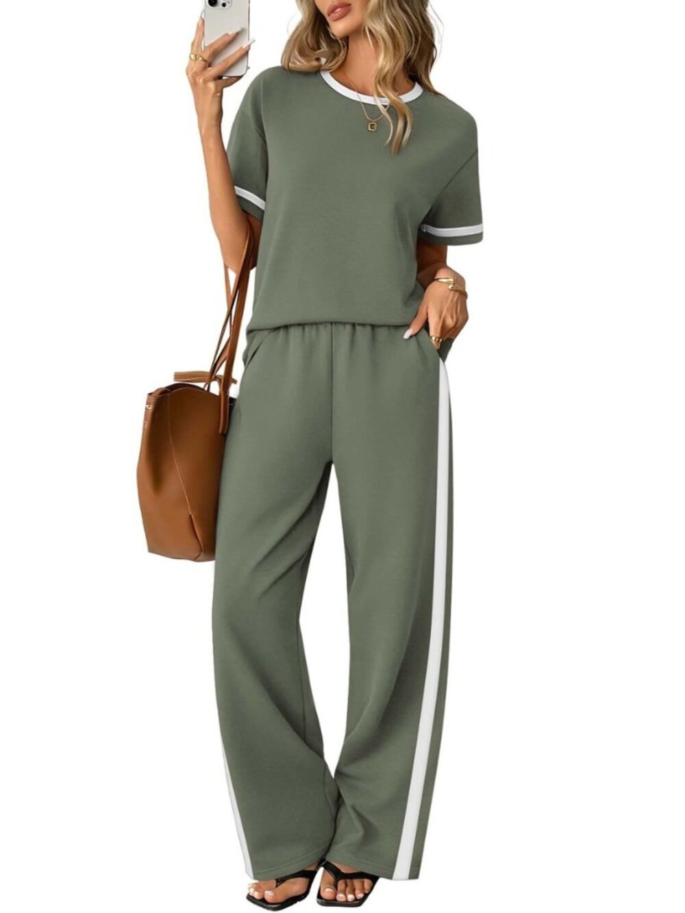 2 Piece Sets for Women Matching Sets Summer Outfits Resort Wear Short Sleeve - Picture 7 of 8